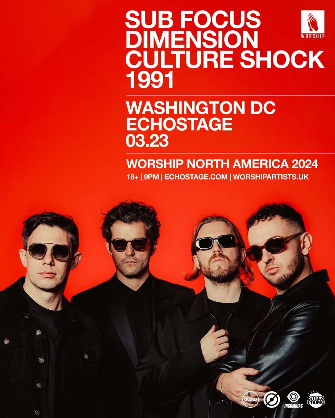 Worship Tour: Sub Focus, Dimension, Culture Shock, 1991 - フライヤー表