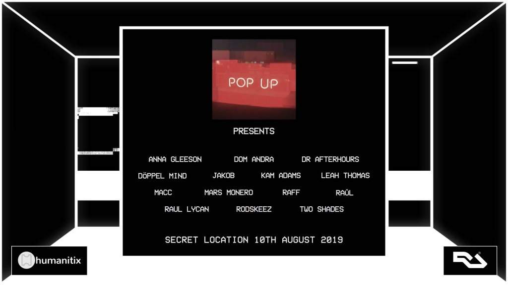 POP UP - Saturday 10th August 2019 - フライヤー表