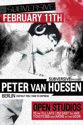 Subversive presents: Peter Van Hoesen (Ostgut Ton / Time To Express) - フライヤー表