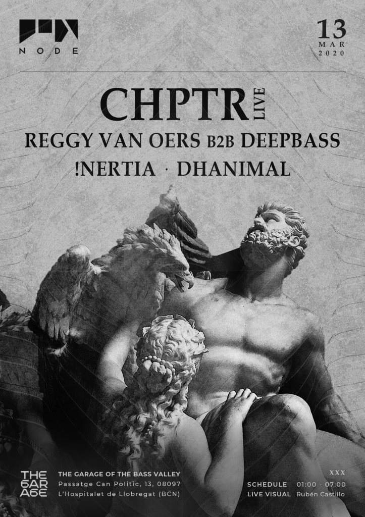 [CANCELLED] Node with CHPTR Live ❚ Reggy van Oers ❚ Deepbass ❚ !nertia ❚ Dhanimal - フライヤー裏