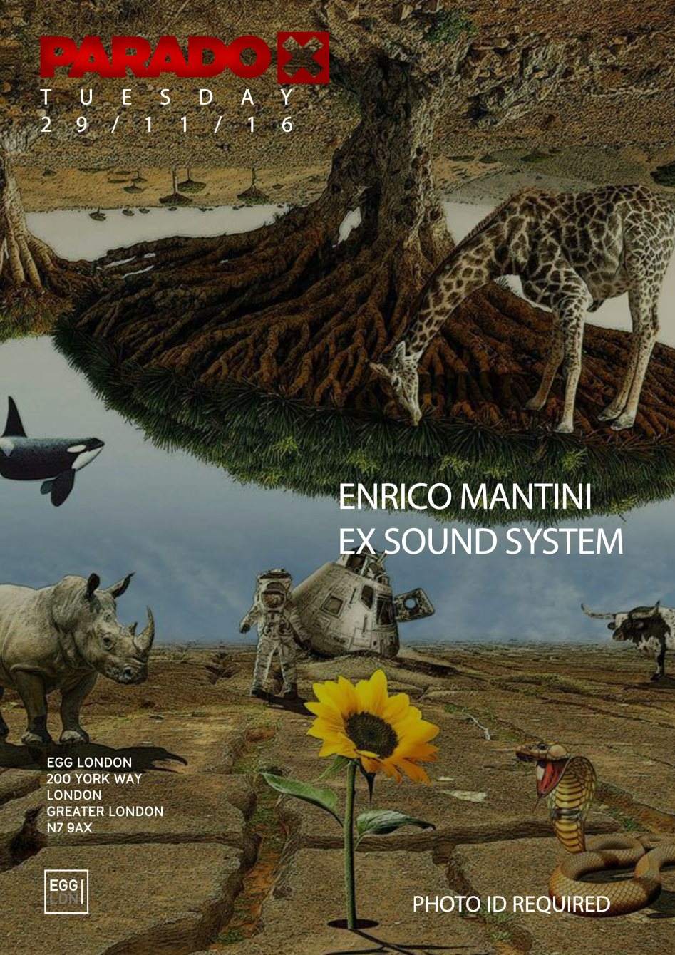 Paradox with Enrico Mantini, Ex Sound System, Lola - フライヤー表