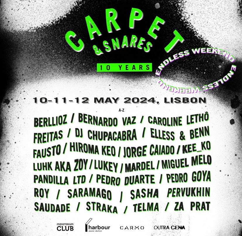 Ministerium Club x Carpet & Snares 10 YEARS // Saudade, Pandilla LTD, Elless&Benn & More - Página frontal