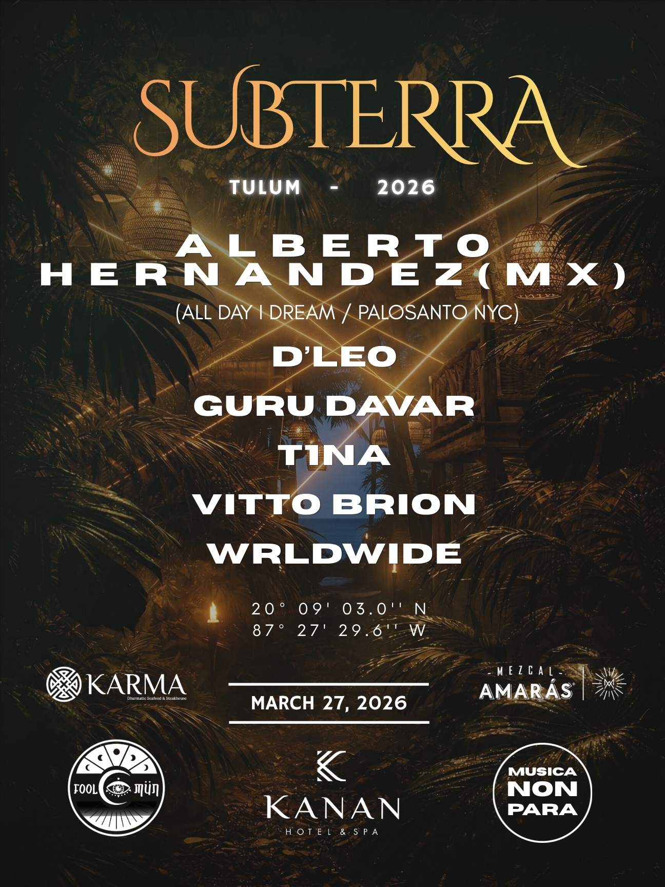 SUBTERRA in Tulum at Kanan Beachclub, Tulum
