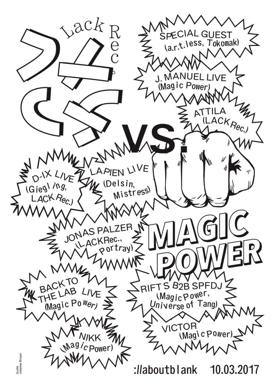 Lackrec vs. Magic Power - フライヤー裏