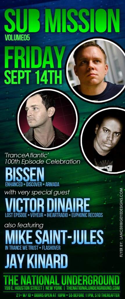Sub Mission Vol. 5 - Tranceatlantic 100th Episode with Bissen, Victor Dinaire, - Página frontal