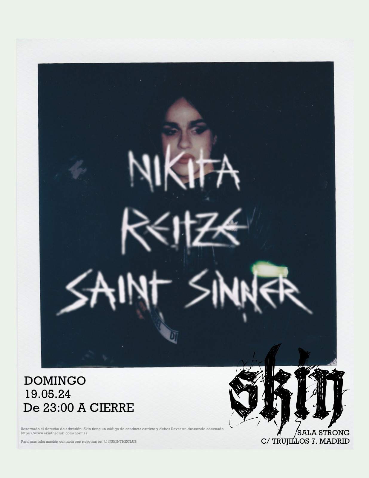 Skin: Nikita + Reitze + SAINT SINNER - フライヤー表