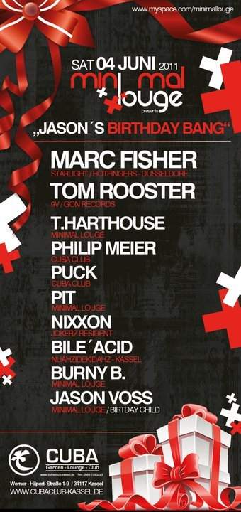 Mini Mal Louge presents Jason´s Birthday Bang with Marc Fisher - フライヤー裏