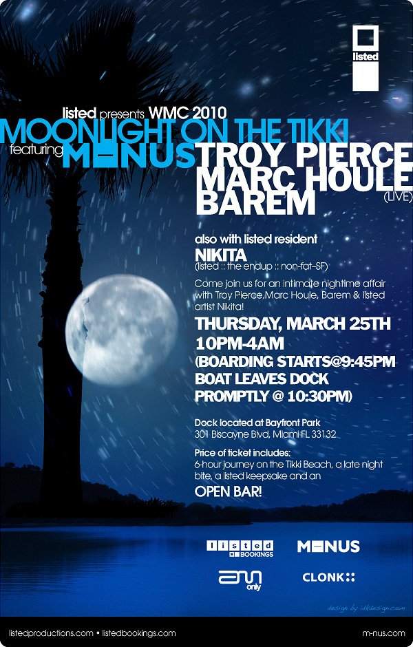 Listed presents: Moonlight On The Tikki featuring M_nus Showcase - Página frontal