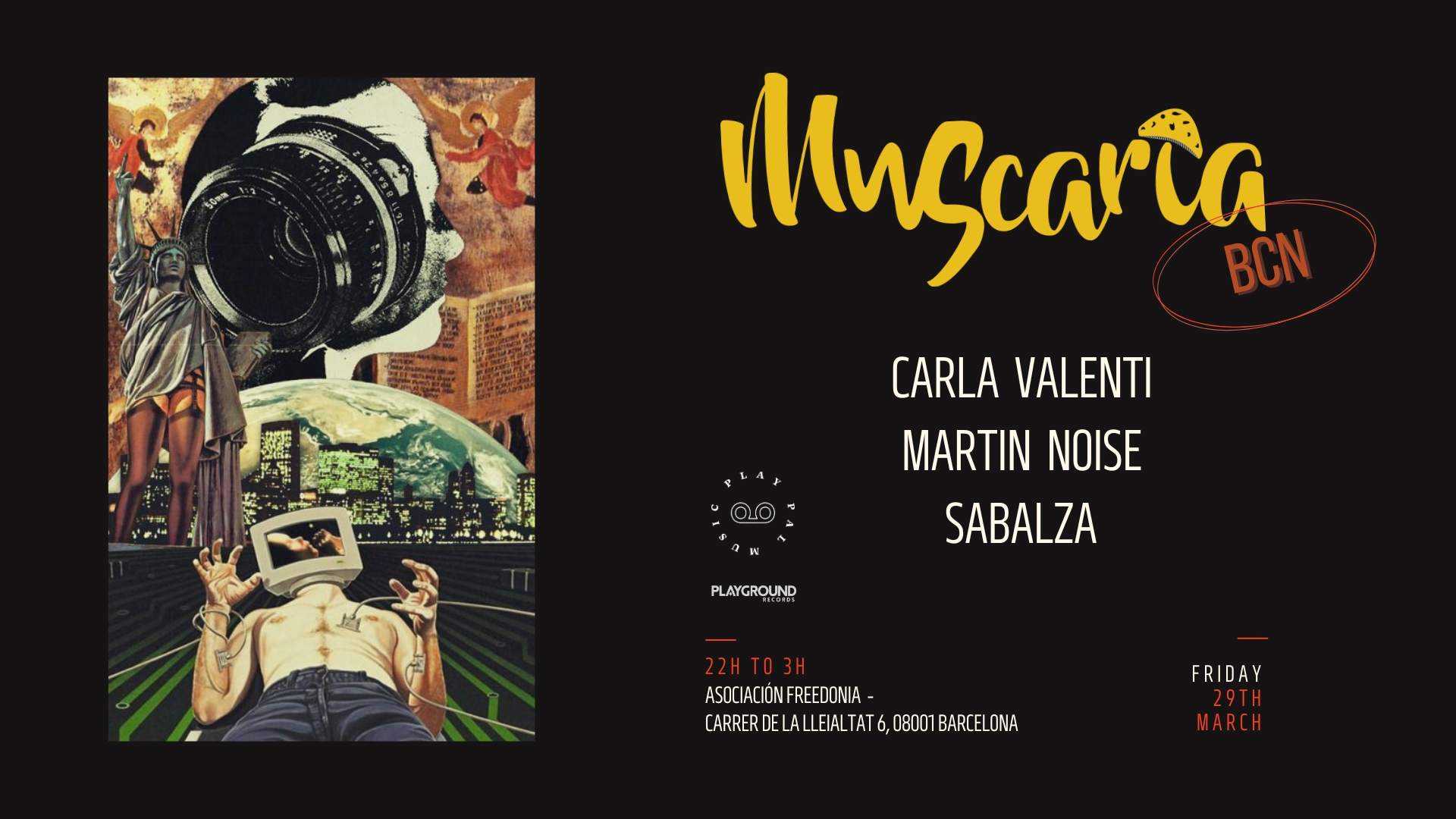 Muscaria #016 with Carla Valenti + Martin Noise + SABALZA - フライヤー表