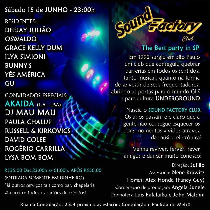 Revival Sound Factory The Best Party In Sao Paulo - フライヤー表