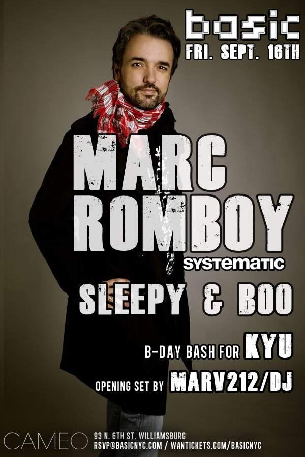 Basic Nyc presents Marc Romboy - フライヤー表