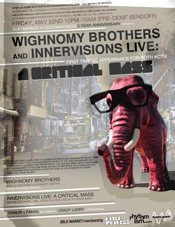 Blk|market Uddermadness 3 Year Anniversary with Wighnomy Bros & Innervisions Live - Página frontal