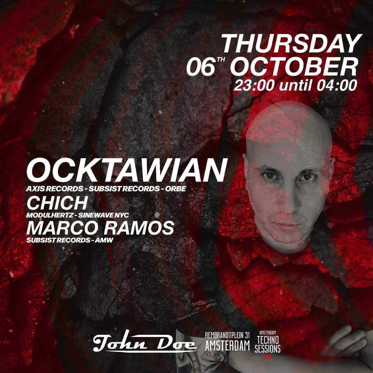 Amsterdam Techno Sessions with Ocktawian (Axis Records, Subsist, Orbe / ES) - Página frontal