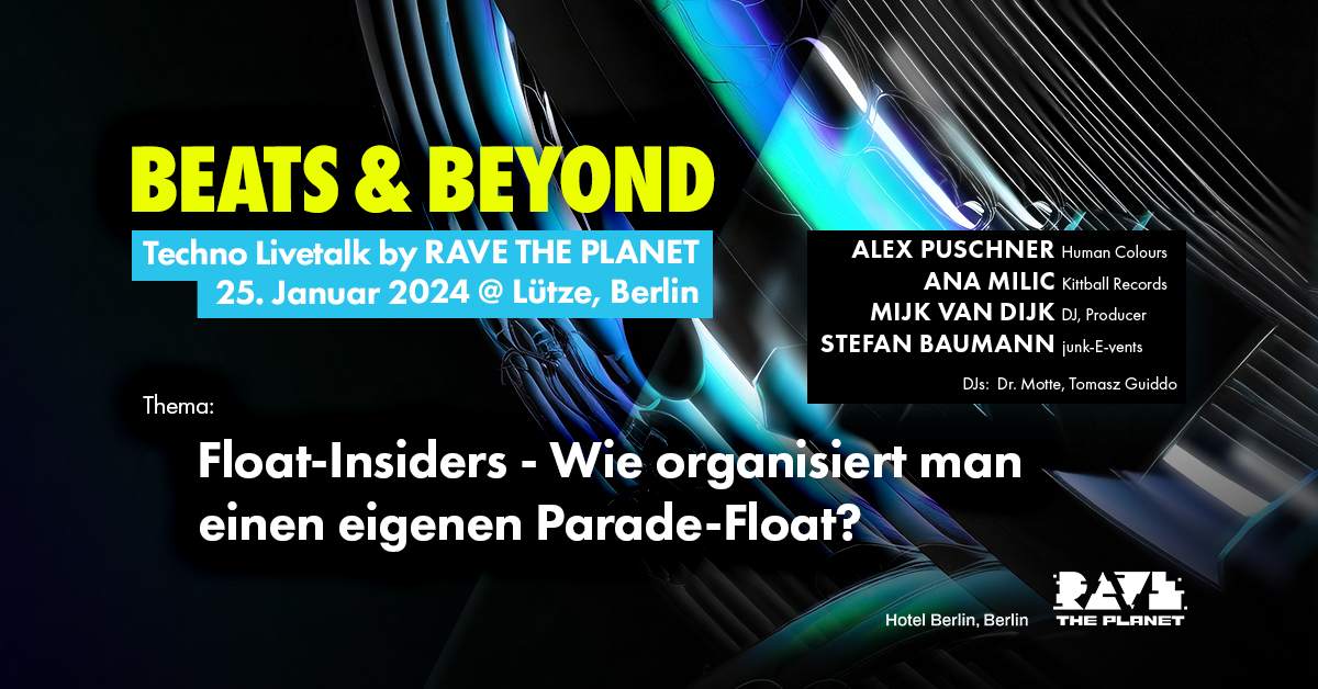 BEATS & BEYOND #1 - Techno Livetalks by Rave The Planet - Página frontal