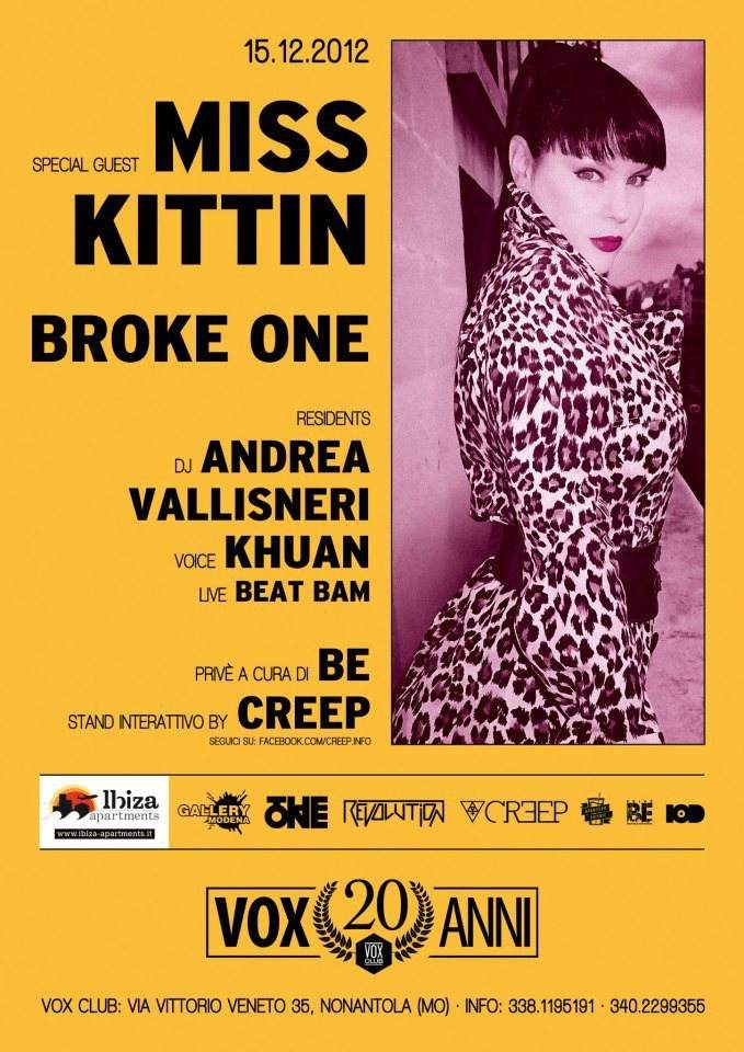 Miss Kittin & Broke One & Andrea Vallisneri at Gallery VOX - Página trasera