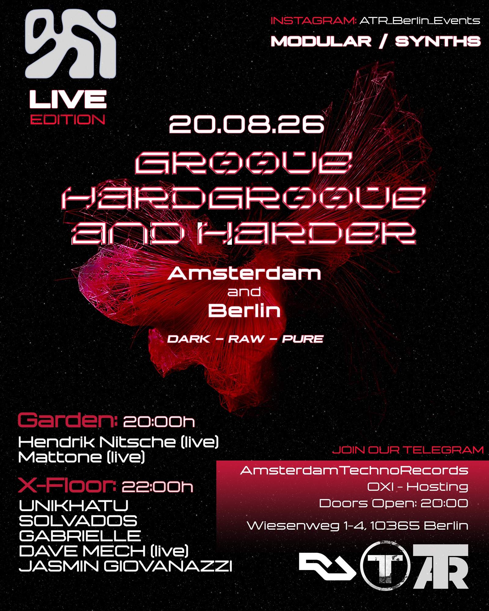 OPEN: 20:00h] OXI LIVE: MODULAR / SYNTHS - Amsterdam and Berlin at