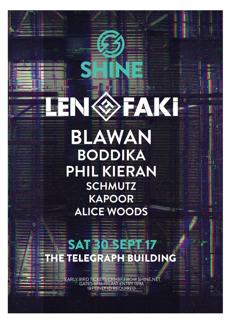 Shine - Len Faki, Blawan, Boddika - Página frontal