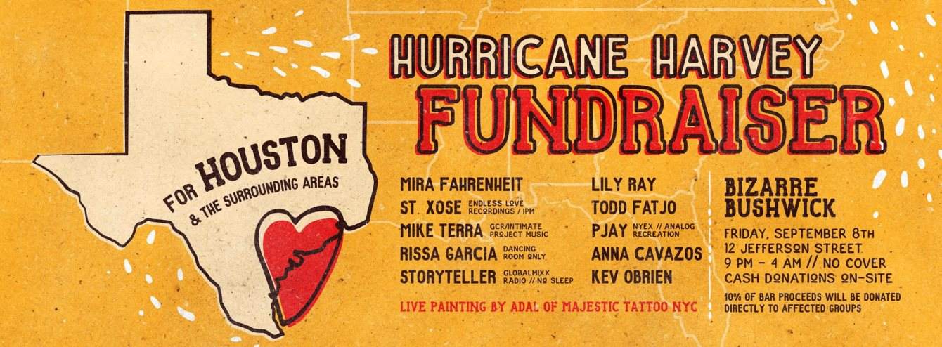 Hurricane Harvey Fundraiser - 10 DJs, Live Painting & More - Página frontal