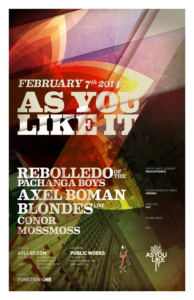 As You Like It with Rebolledo, Axel Boman, and Blondes Live - フライヤー表