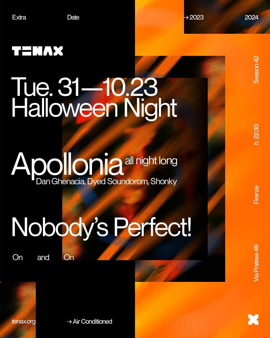 Tenax Nobody's Perfect! Halloween Night with Apollonia (all night long) - Página frontal