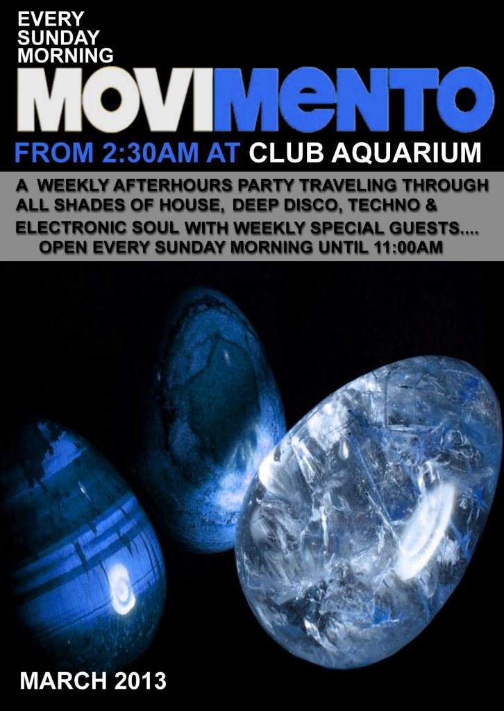 Movimento Afterhours at Club Aquarium From 02:30am to 11am - フライヤー表