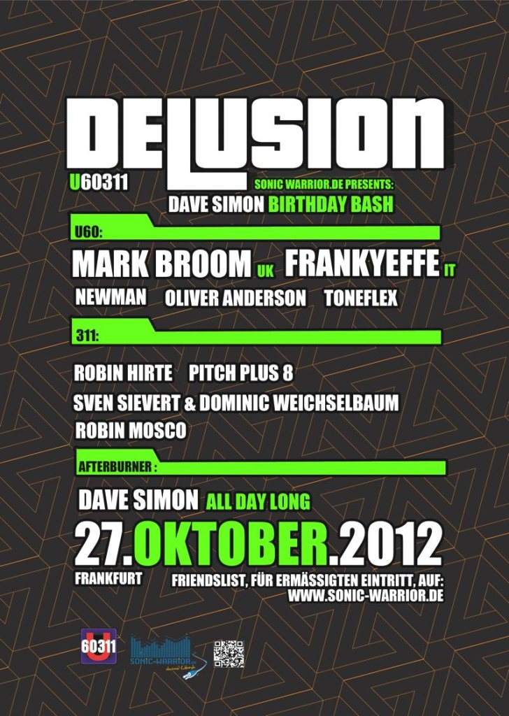 Delusion Pres. Dave Simon Bday mit Marc Broom - Página frontal