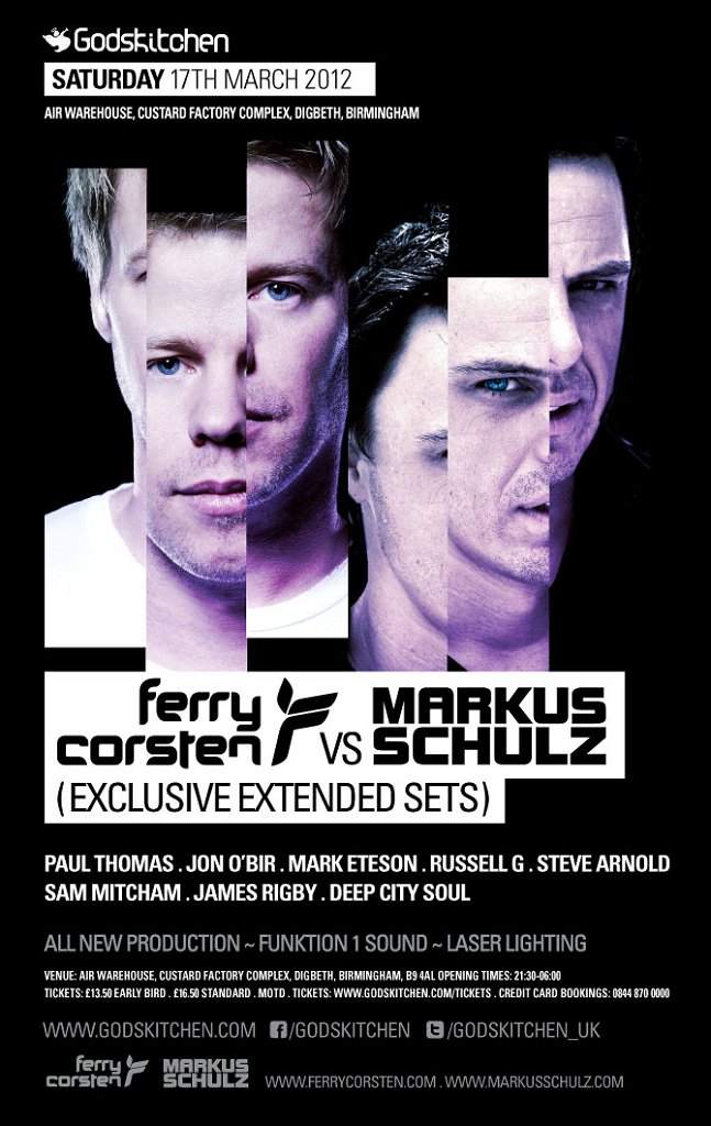 Ferry Corsten vs Markus Schulz - フライヤー表
