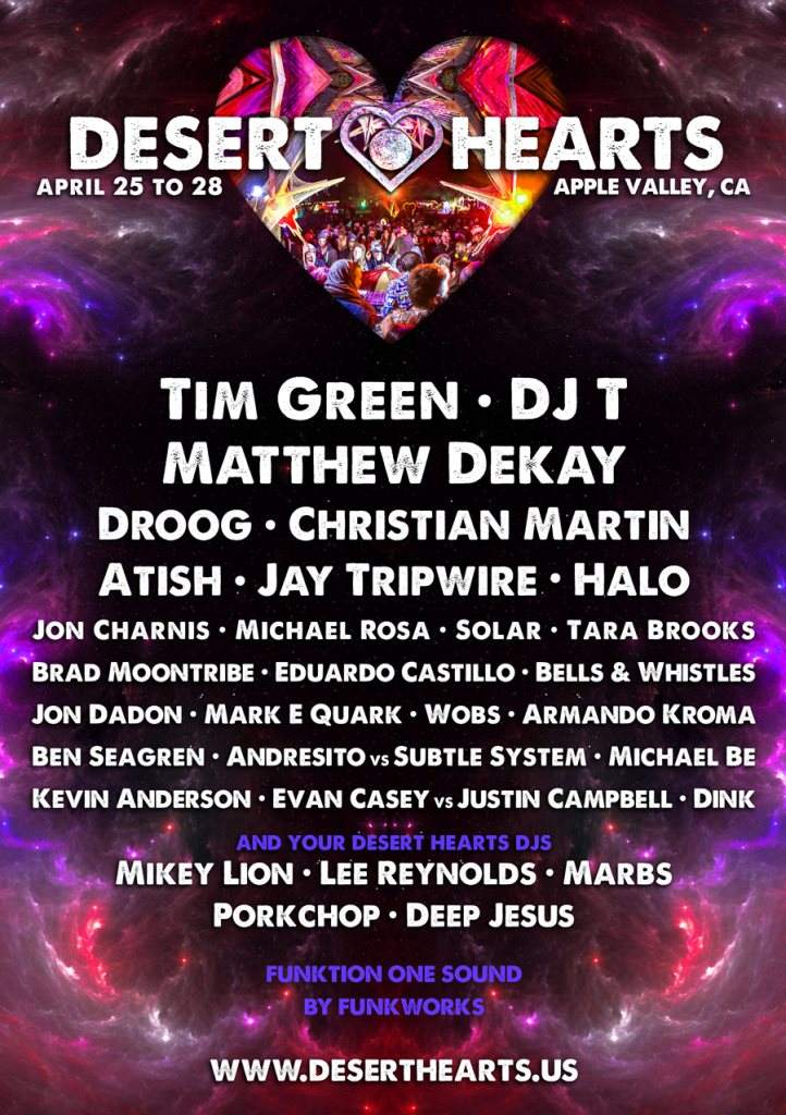 Desert Hearts Spring Festival with Tim Green, DJ T., Matthew Dekay, Jay Tripwire & Many More - Página frontal