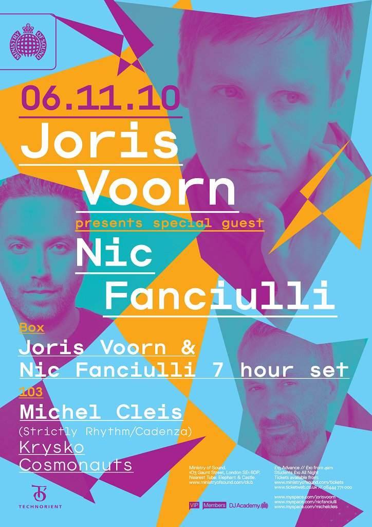 Saturday Sessions presents Joris Voorn & Nic Fanciulli - フライヤー表
