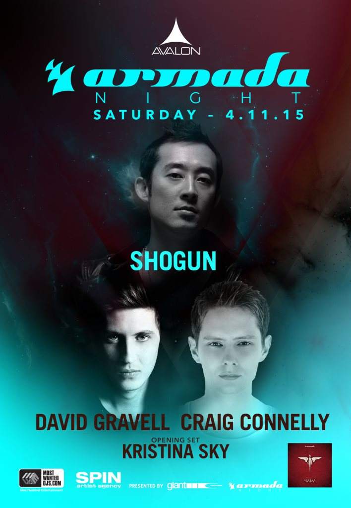 Avalon presents Armada Night with Shogun, David Gravell, Craig Connelly - Página frontal