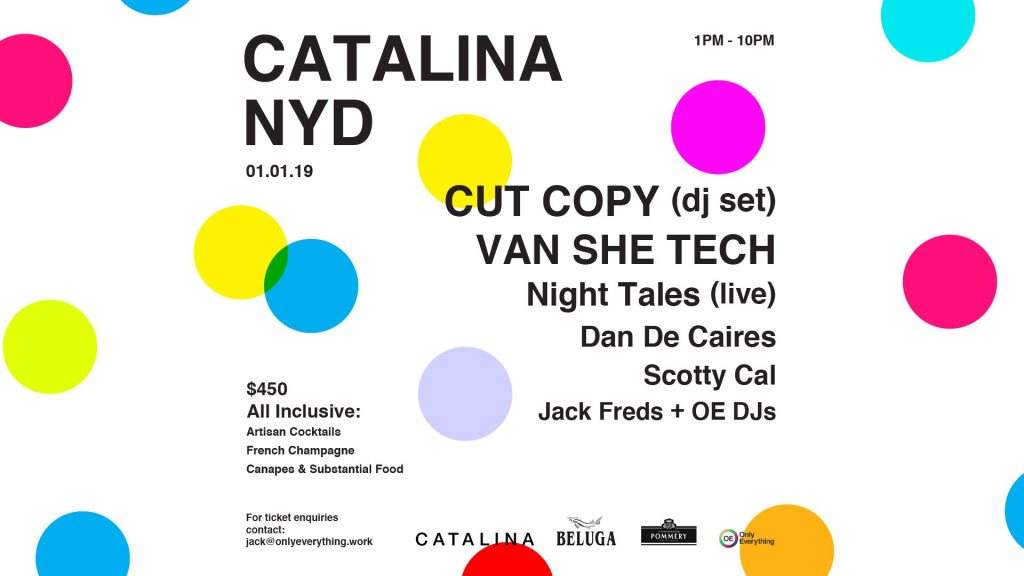 Catalina NYD 2019 with Cut Copy, Van She Tech - Página frontal