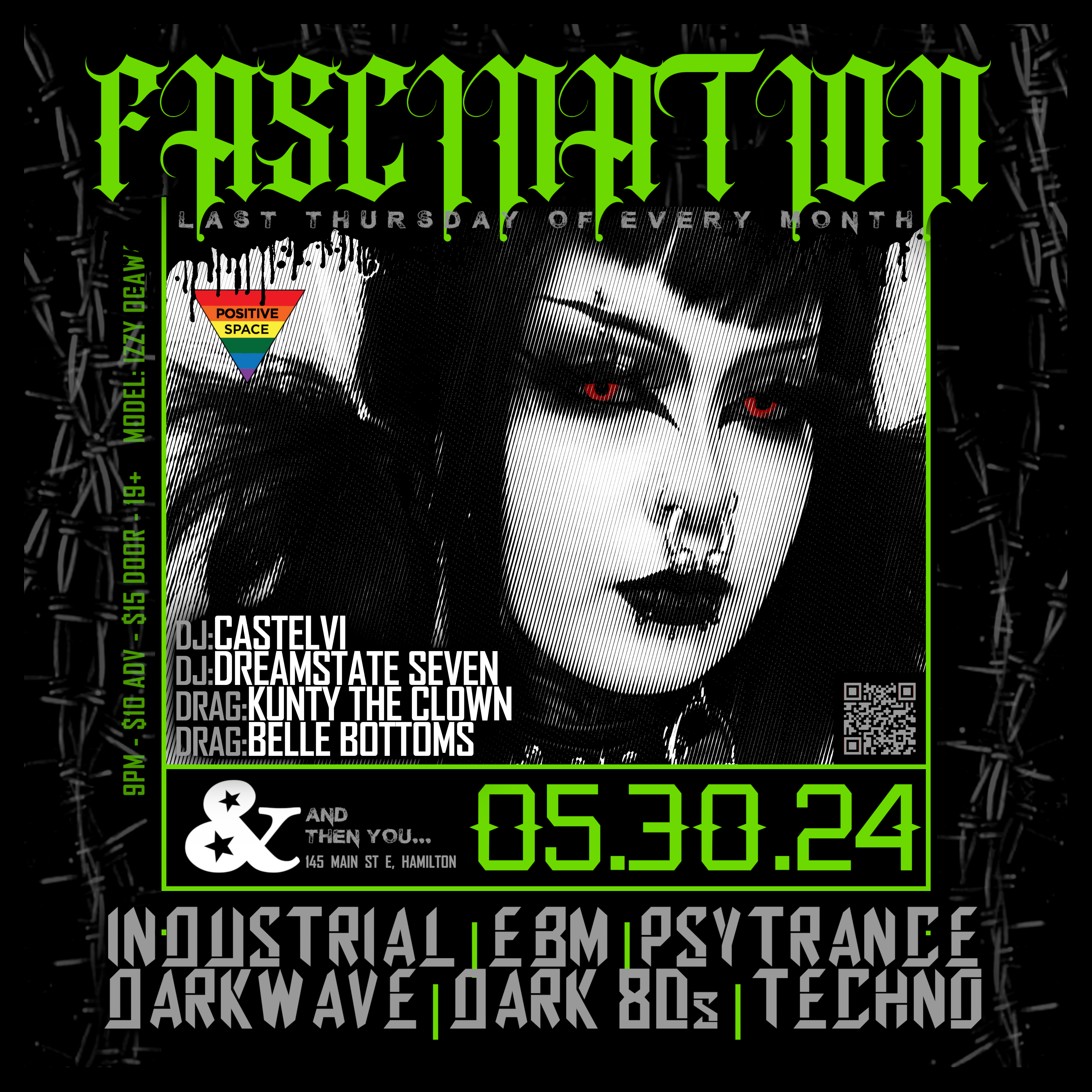 Fascination Dark DJ Nights: DJs: Castelvi, Dreamstate7 Drag: Kunty The Clown, Belle Bottoms - フライヤー裏