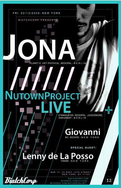 Biatch Corp presents Jona & Nutownproject - Página frontal