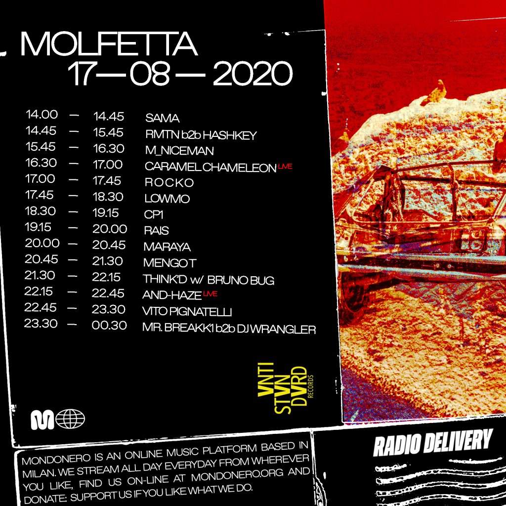 Mondonero #Radiodelivery Molfetta - フライヤー裏