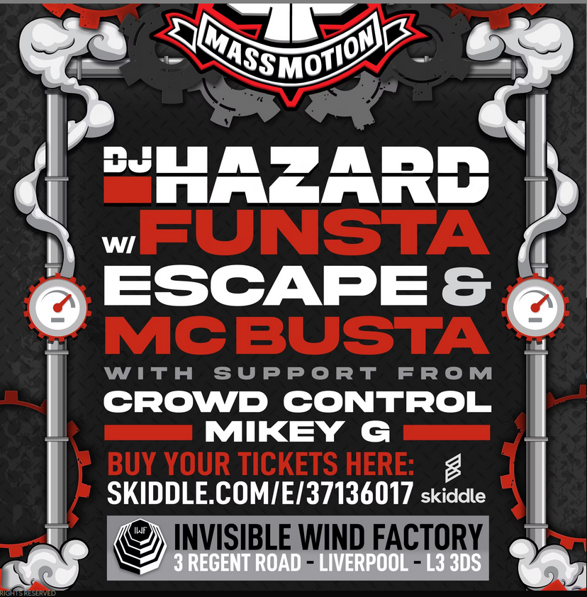 Mass Motion Drum & Bass Presents DJ Hazard & Funsta - フライヤー表