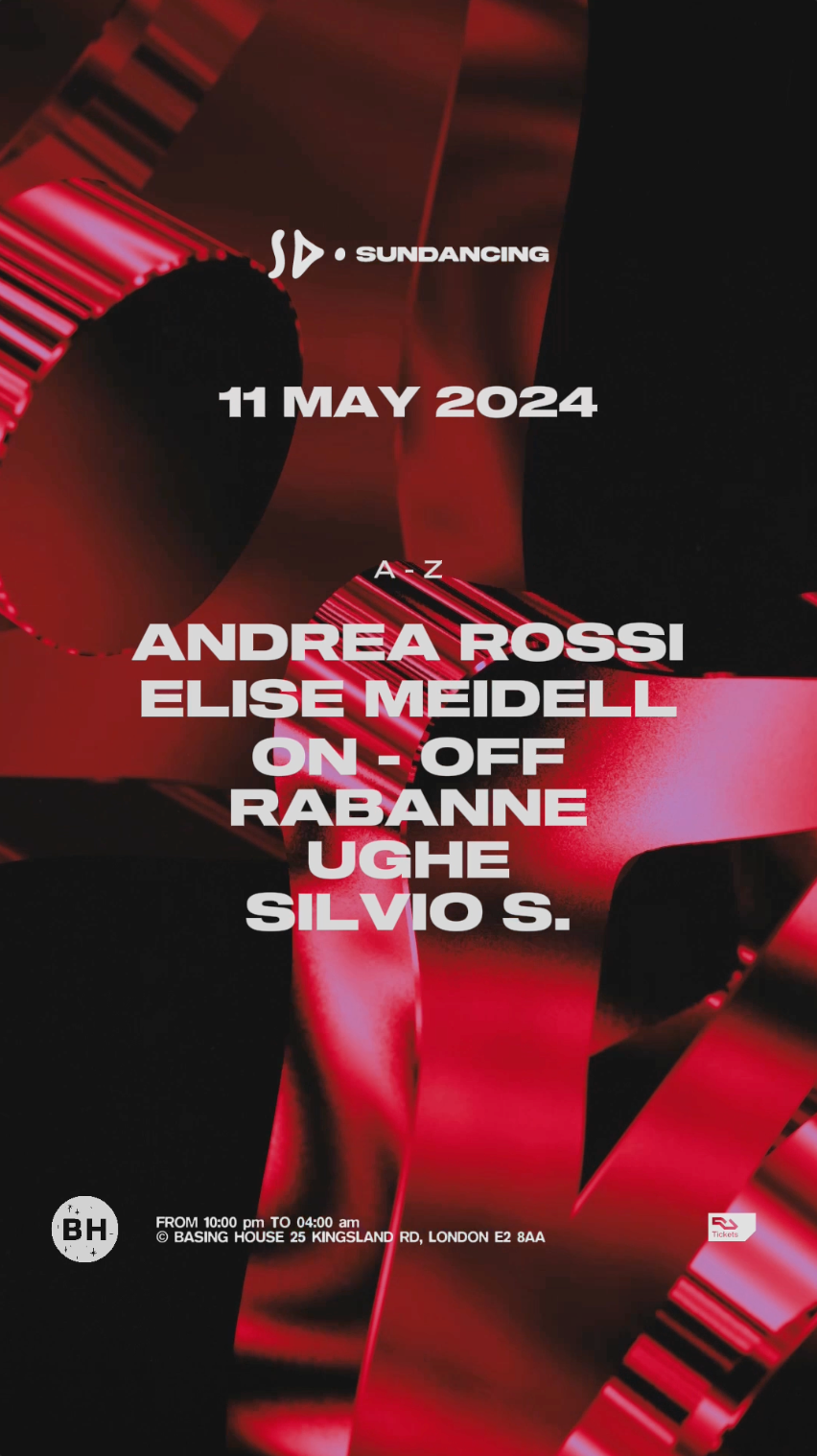 Sundancing with Andrea Rossi - Elise Meidell - On off - Rabanne - Ughe - Silvio S - フライヤー表