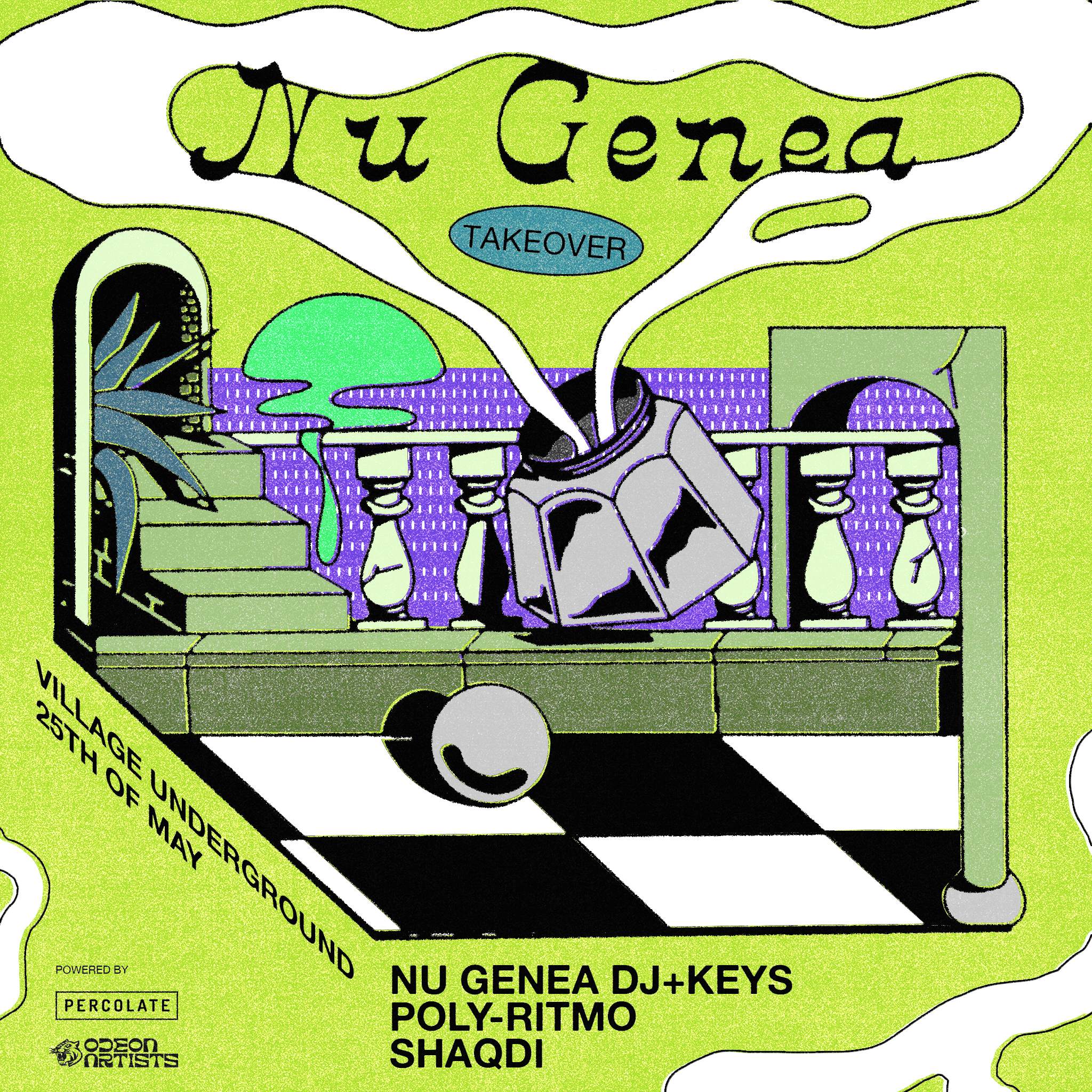 [SOLD OUT] Percolate presents Nu Genea (DJ & Keys), Poly Ritmo, Shaqdi - フライヤー表
