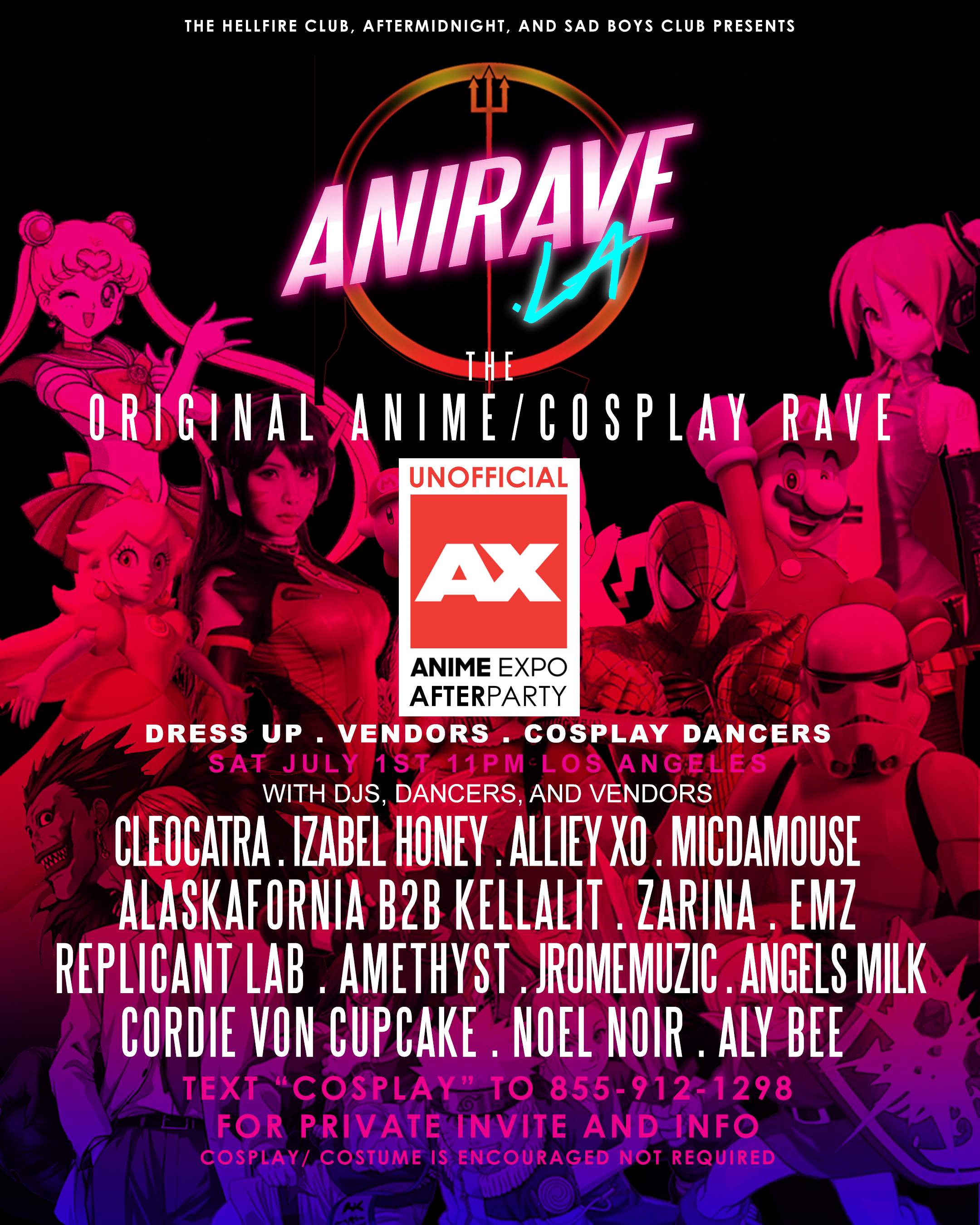 Anirave the Anime Expo cosplay afterparty at TBA, Los Angeles