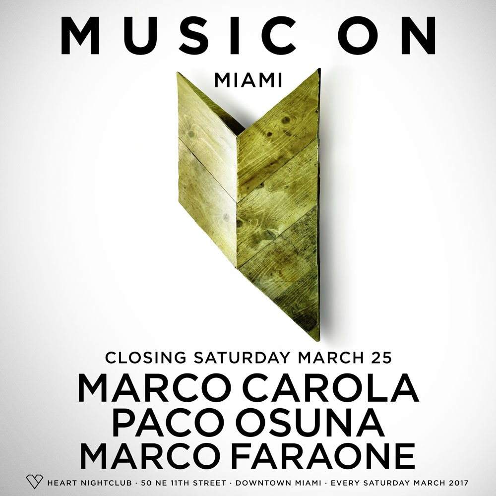 Music On Feat. Marco Carola, Paco Osuna & Marco Faraone - Página frontal