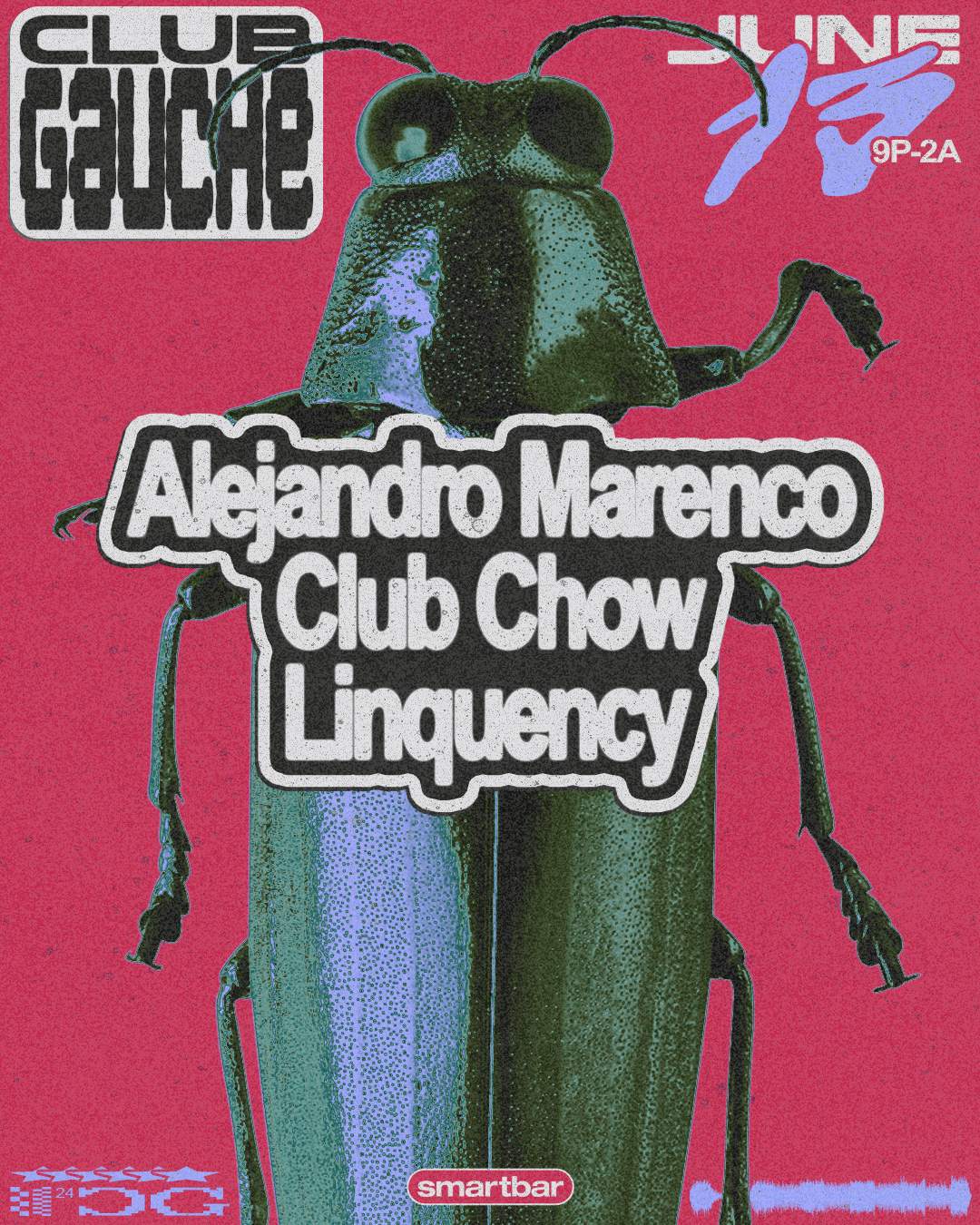 Club Gauche feat. Alejandro Marenco - Linquency - Club Chow - フライヤー表