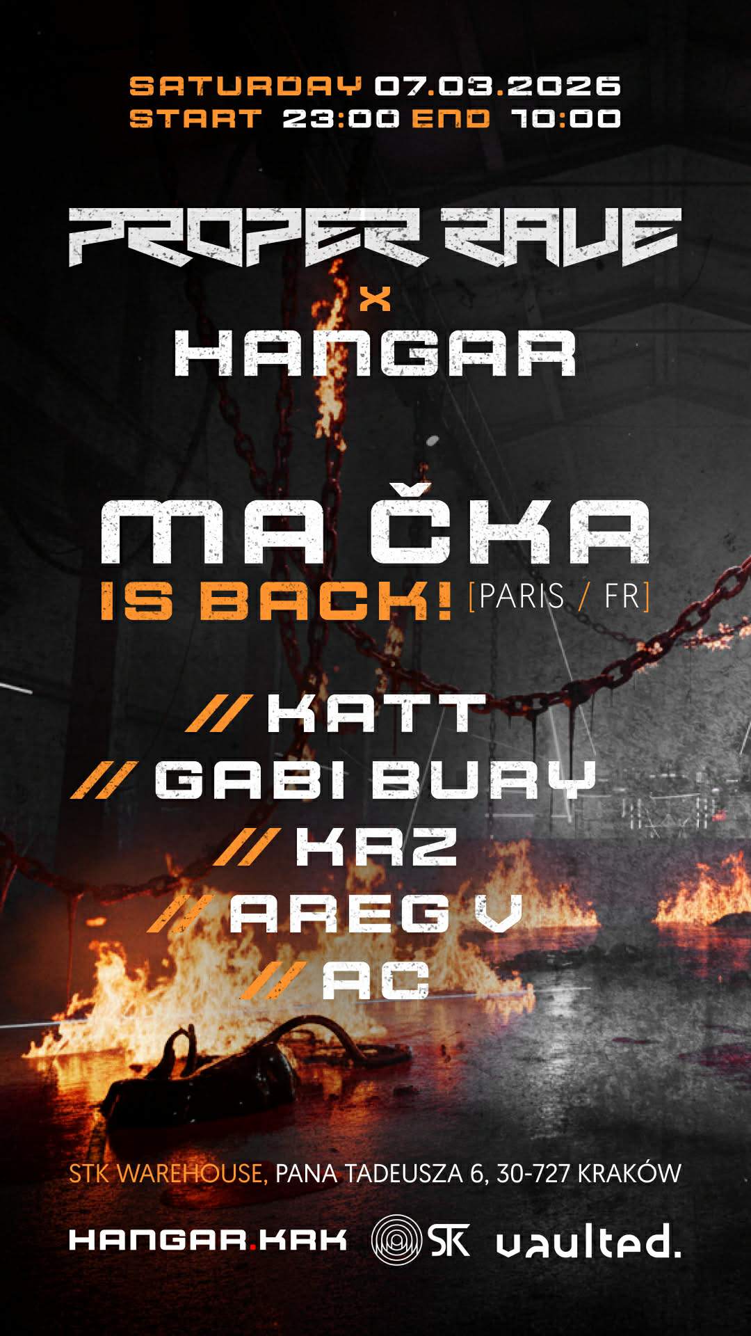 PROPER RAVE x HANGAR w. Ma Čka [Paris/FR] at STK 47 WAREHOUSE, Krakow