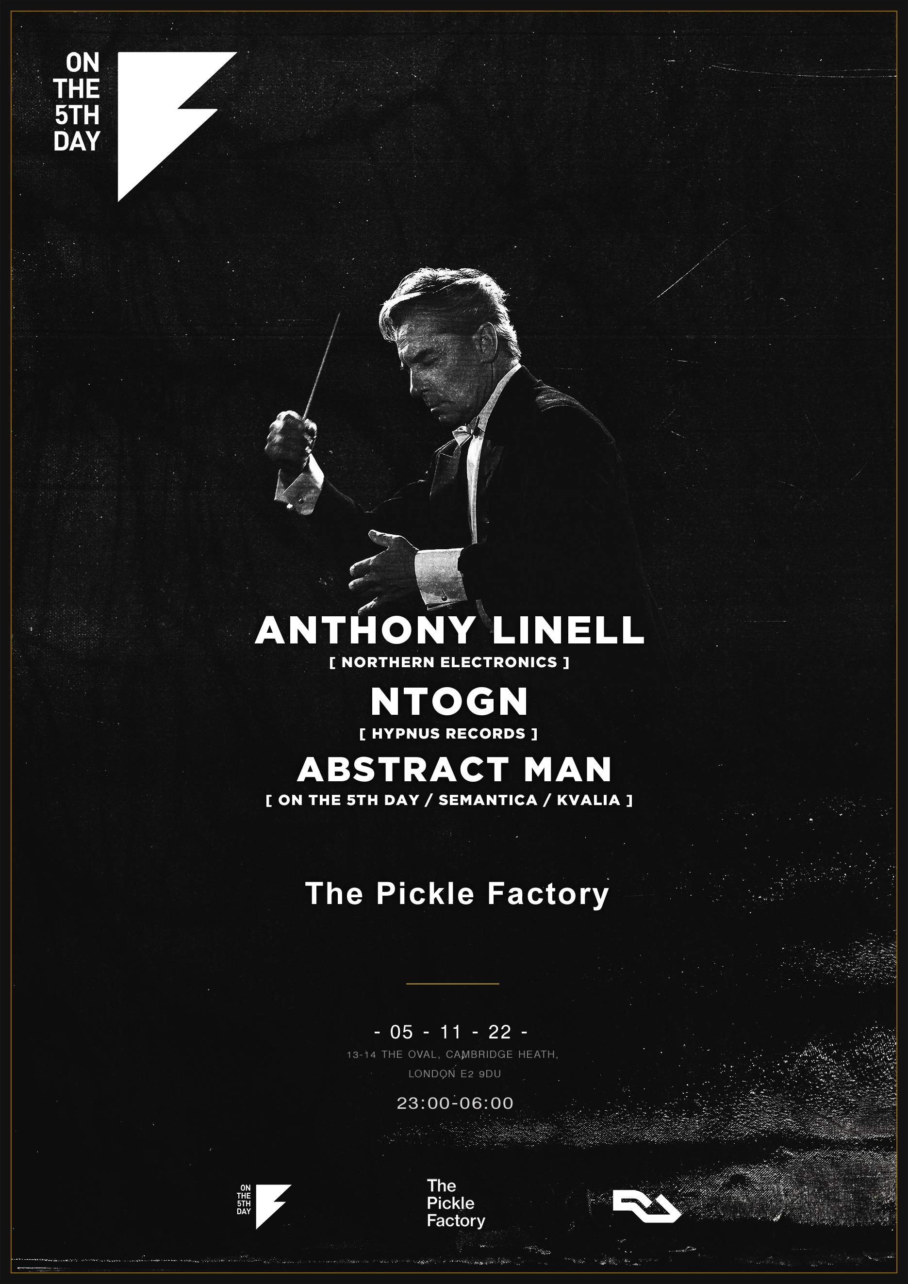 On the 5th Day: Anthony Linell, Ntogn and Abstract Man - フライヤー裏