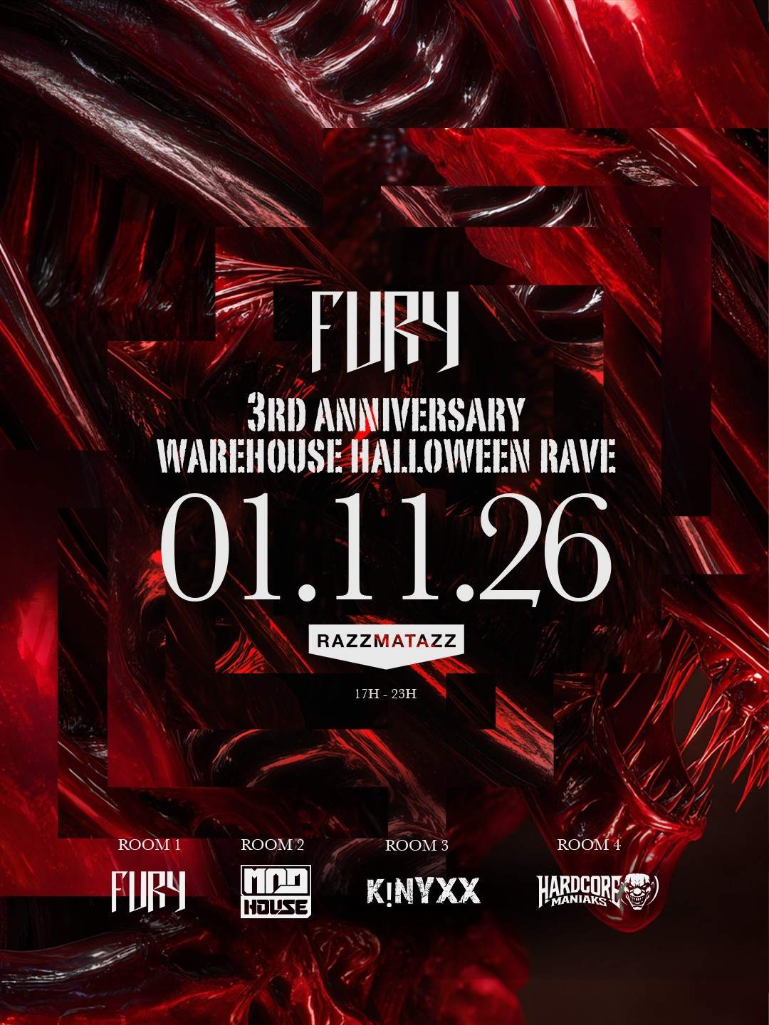 Fury 3rd Anniversary [DAY 2] x Halloween (Fury / Madhouse / KINYXX / Hardcore Maniaks) festival in Barcelona