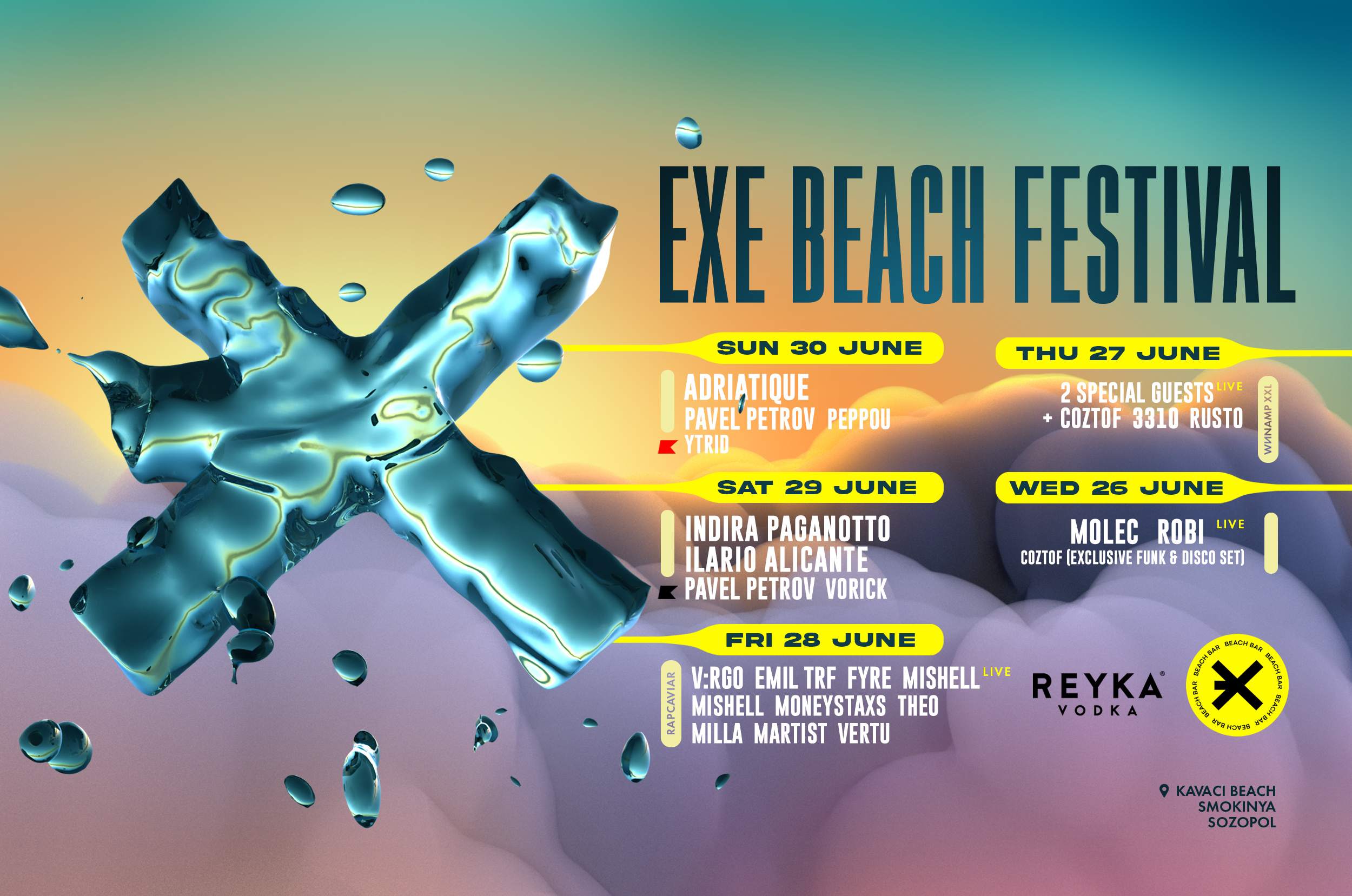 EXE BEACH FESTIVAL 2024 - フライヤー表