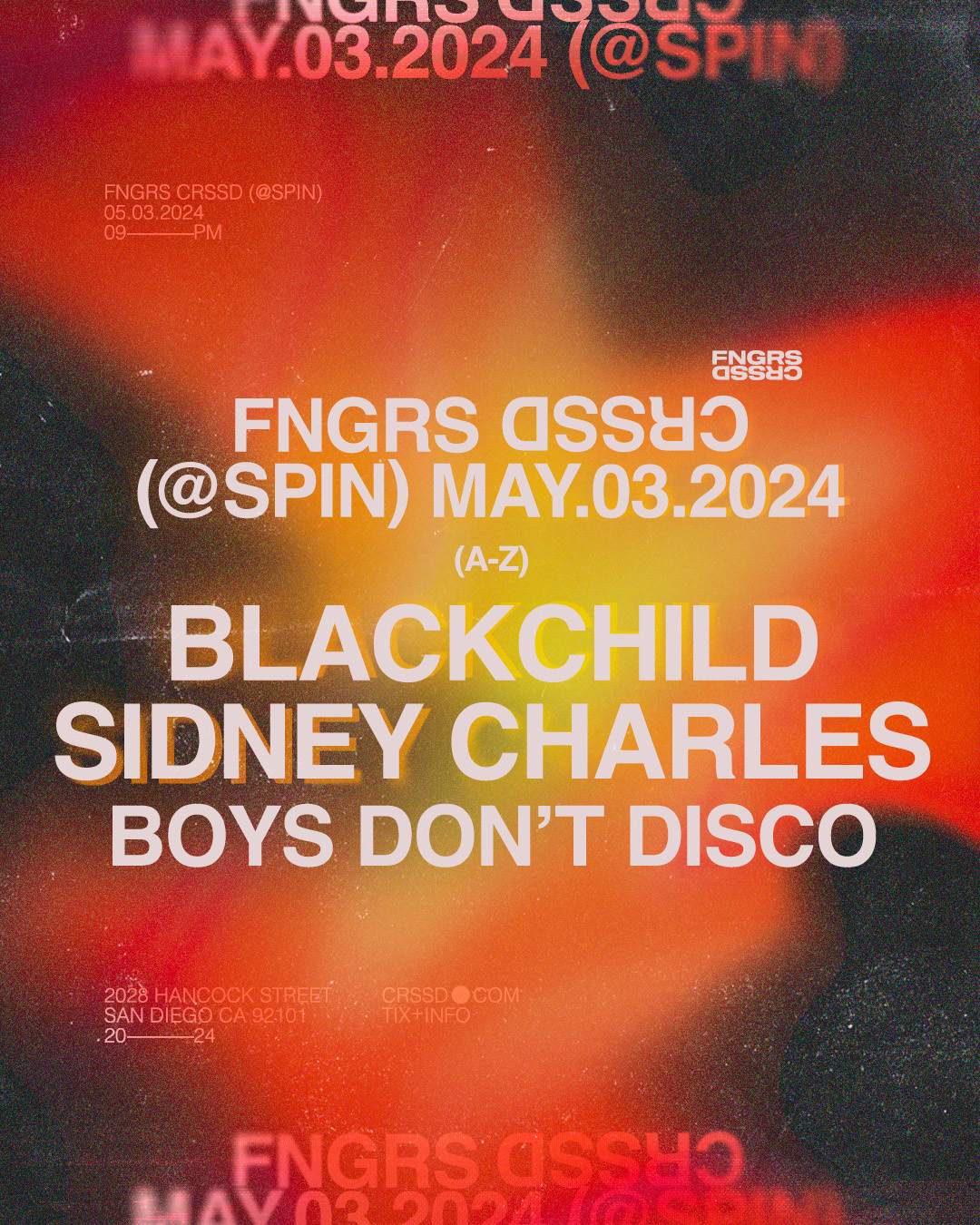 FNGRS CRSSD presents Blackchild + Sidney Charles - フライヤー表