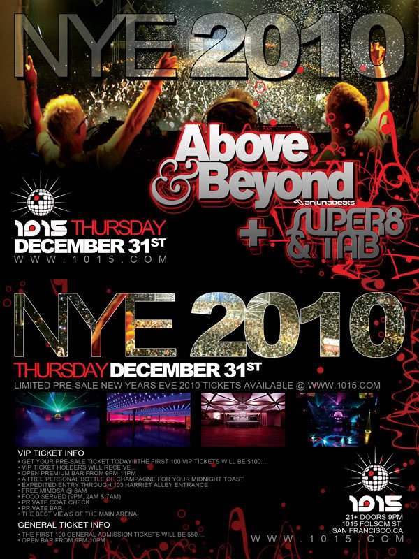 Nye 2010 with Above & Beyond, Super8 & Tab - フライヤー表