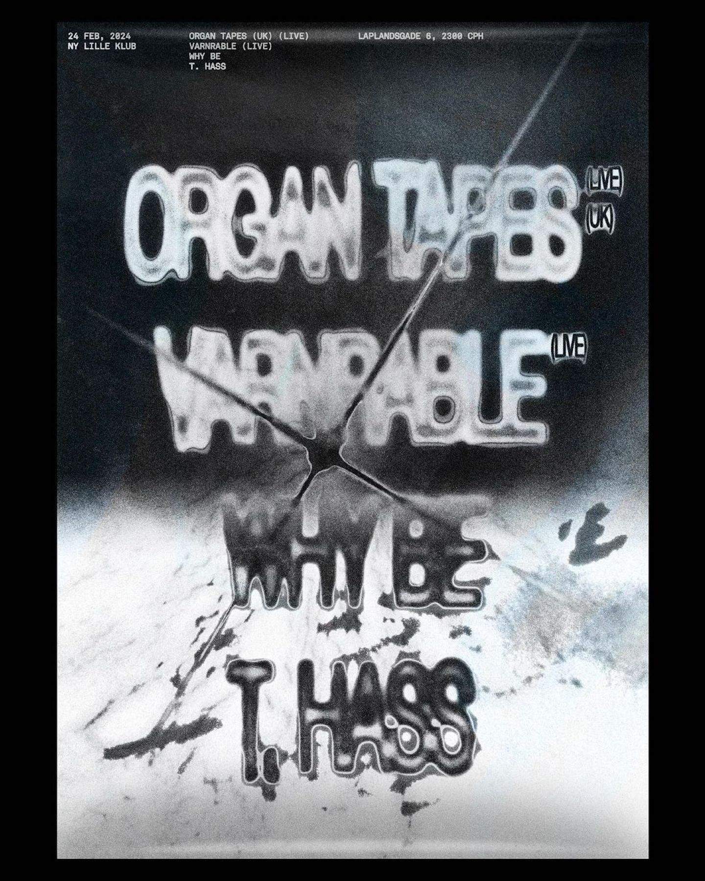 Ny.Lille.Klub Presents: Organ Tapes, Why Be, Varnrable & T.Hass - Página frontal