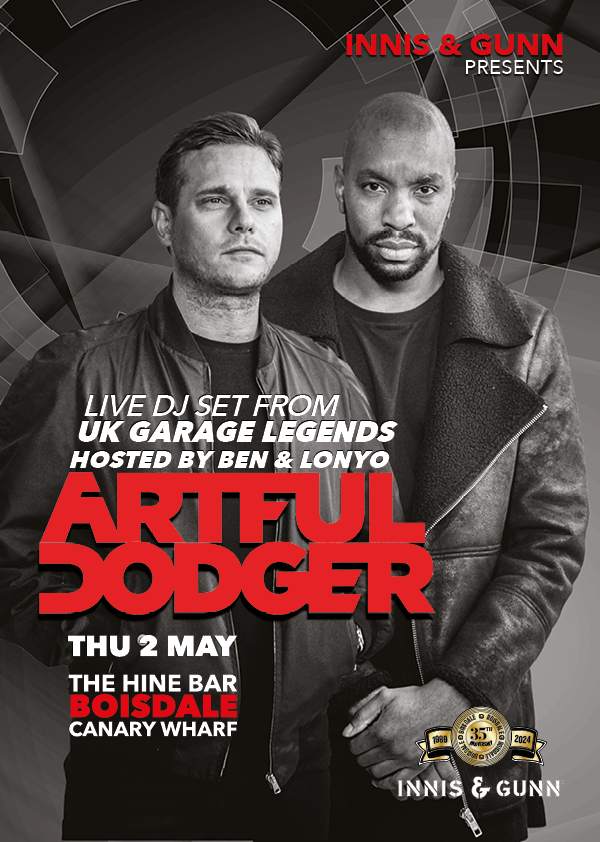 Innis & Gunn present legendary DJs Artful Dodger - Página frontal