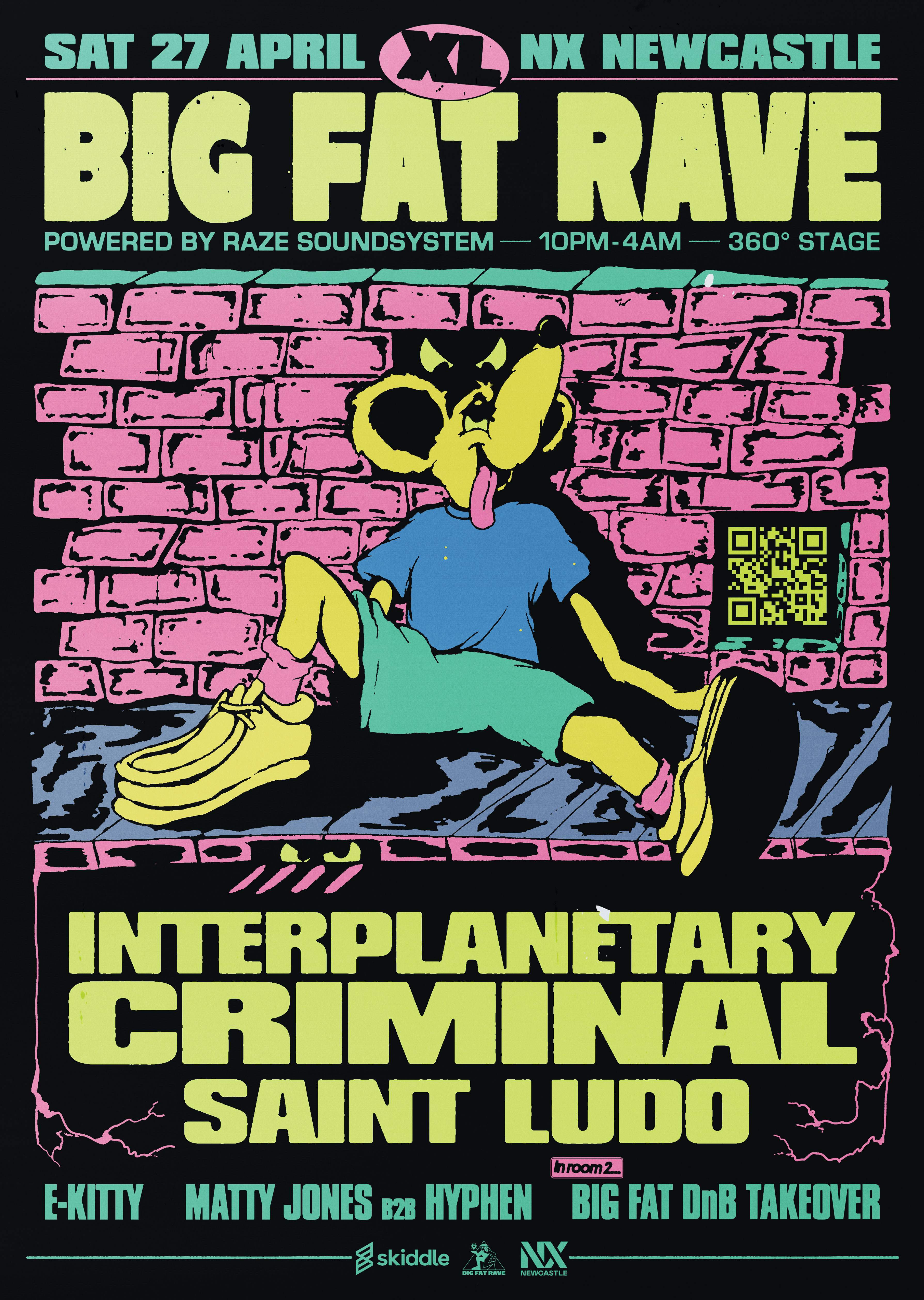 NECRO POSTER ポスター illbill fat beats Big Fat Rave XL: Interplanetary Criminal, Saint Ludo / 360 Stage
