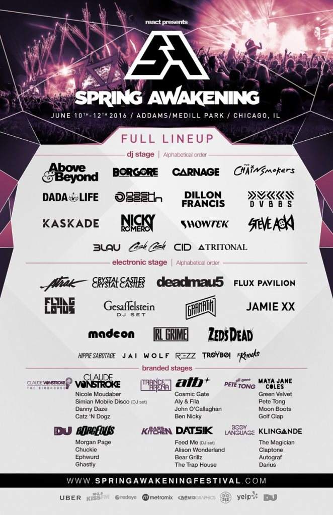 Spring Awakening Music Festival - フライヤー表